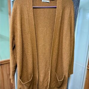 Pink Clover Warm Brown Open Cardigan